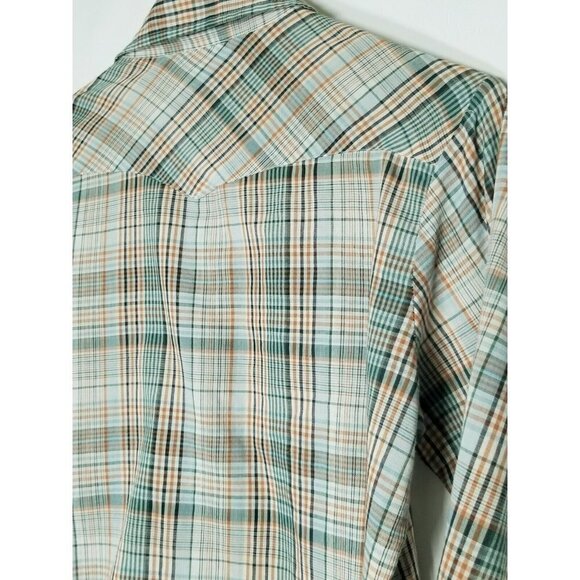 Western Top Mens 36 (Medium) Plaid Rodeo Pearl Button down long sleeve - Picture 6 of 13